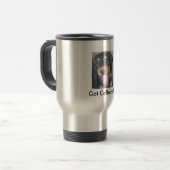 Mug De Voyage Baîllement de chiot de dobermann, somnolent, (Devant gauche)