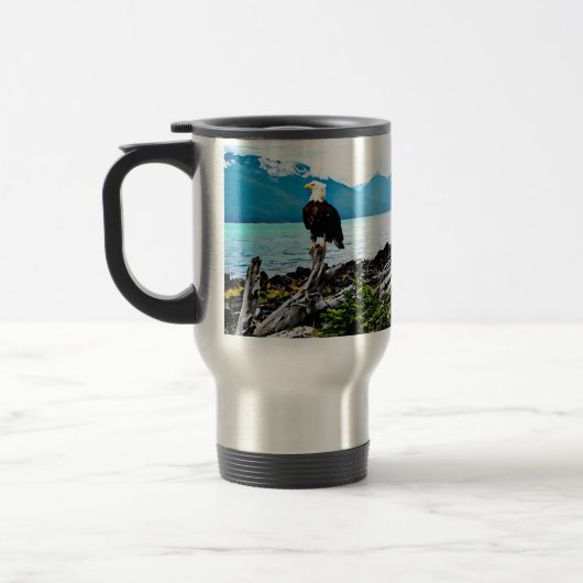 Mug De Voyage Bald Eagle Sur La Côte De L'Alaska (Gauche)