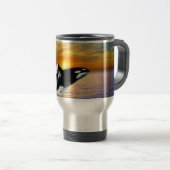 Mug De Voyage Baleines au coucher du soleil (Devant droit)