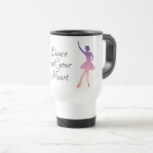 Mug De Voyage Ballerina femme dansant silhouette rose violet (Devant droit)
