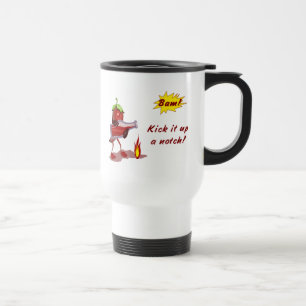 Mug De Voyage Bam le donnent un coup de pied vers le haut d'une