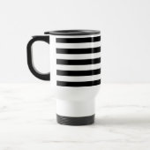 Mug De Voyage Bandes noires et blanches, Gravées, Lignes, Votre (Gauche)