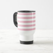 Mug De Voyage Bandes Roses, Motif Gratté, Lignes, Votre Nom (Devant gauche)