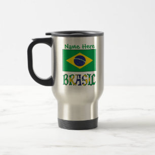 Mug De Voyage Bandiera Brésil Personnalisé