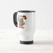 Mug De Voyage Baril des singes 4e anniversaire (Devant gauche)