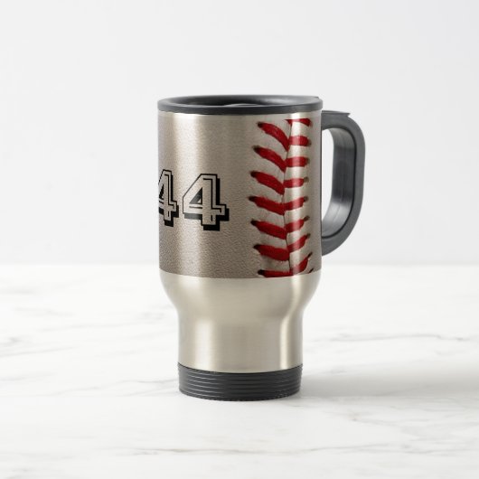 Mug De Voyage Baseball avec numéro personnalisable (Devant droit)