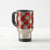 Mug De Voyage Baseball avec Santa Hat sur Rouge (Devant gauche)
