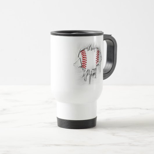 Mug De Voyage Baseball déchiré (Devant droit)