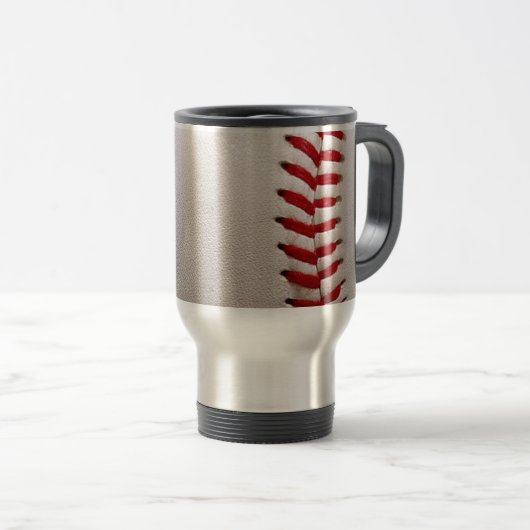 Mug De Voyage Baseball et Softball Couture Rouge (Devant droit)