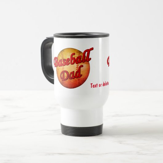 Mug De Voyage Baseball Papa mignon Personnalisé (Devant gauche)