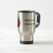 Mug De Voyage Basketball Male Player and Ball personalize (Devant droit)