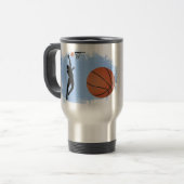 Mug De Voyage Basketball Male Player and Ball personalize (Devant gauche)