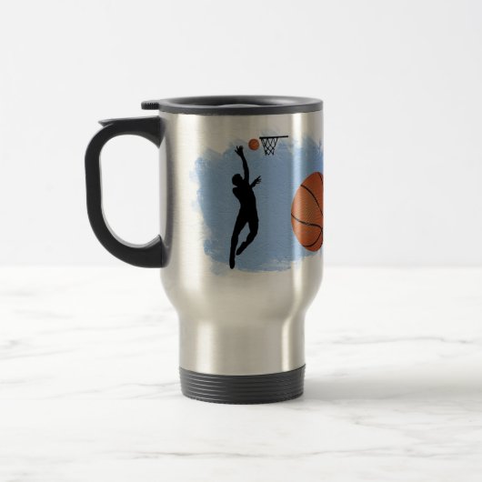 Mug De Voyage Basketball Male Player and Ball personalize (Gauche)