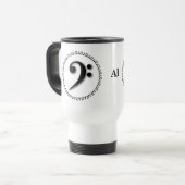 Mug De Voyage Bass Clef Music Note Design (Devant gauche)