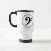 Mug De Voyage Bass Clef Music Note Design (Gauche)
