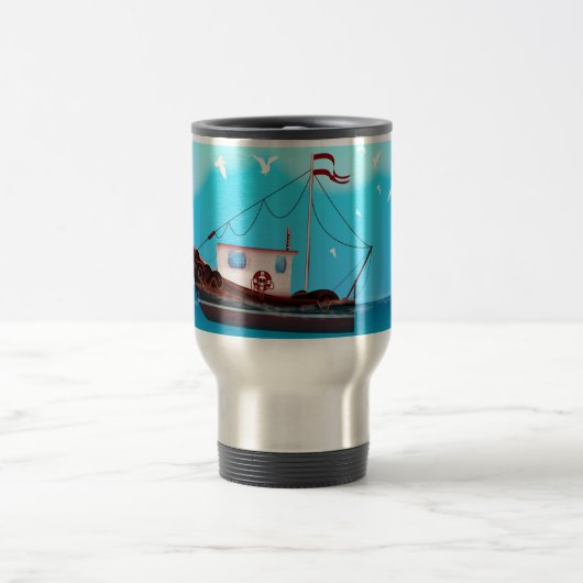 Mug De Voyage Bateau de pêche (Centre)