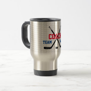 Mug De Voyage Bâtons de hockey sur glace Autocar sur mesure Nom 