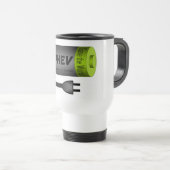 Mug De Voyage Batterie supérieure verte et prise de PHEV (Devant droit)