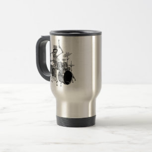 Mug De Voyage Batteur de l'orchestre de squelettes