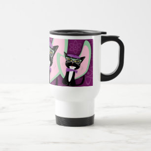 Mug De Voyage Beatnik Kitty de Papa-o de Purrsville