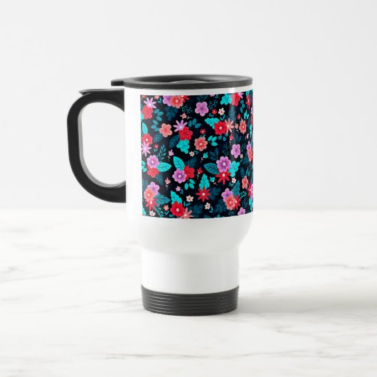 Mug De Voyage Beau arrangement Ditsy Floral Pattern-56576 (Gauche)