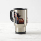 Mug De Voyage Beau Cheval Brown Nom personnalisé (Devant gauche)