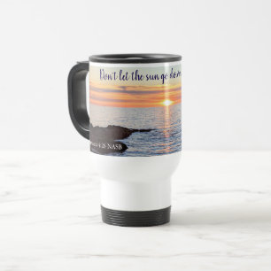 Mug De Voyage Beau coucher de soleil doré sur la colère de l'océ