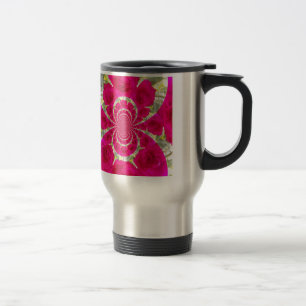 Mug De Voyage Beau Extraordinaire Roses rouges Motif Kaleidoscop