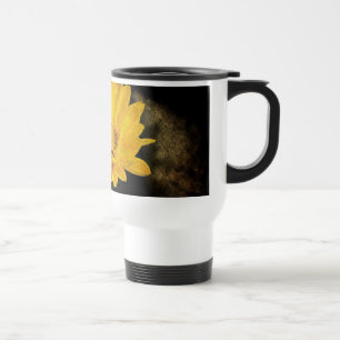 Mug De Voyage Beautiful Sunflower with Dark Brown Background