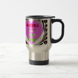 Mug De Voyage Bébé Rose Cœurs Hakuna Matata Bébé Enfants Design