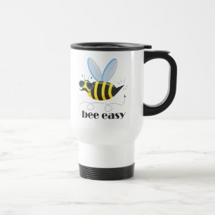 Mug De Voyage Bee caractère avec mustache lunettes de soleil Bee