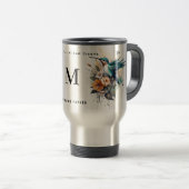 Mug De Voyage Belle aquarelle Hummingbird Monogramme Nom (Devant droit)