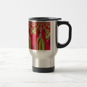 Mug De Voyage Belle Belle Art Tribal Africain Rouge et Jaune