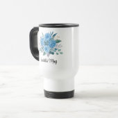 Mug De Voyage Belle Flore Bleue Rétro (Devant gauche)