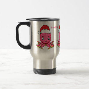 Mug De Voyage Belle pieuvre joyeuse en casquette de Noël