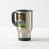 Mug De Voyage Belle tête de loup Peinture (Devant gauche)