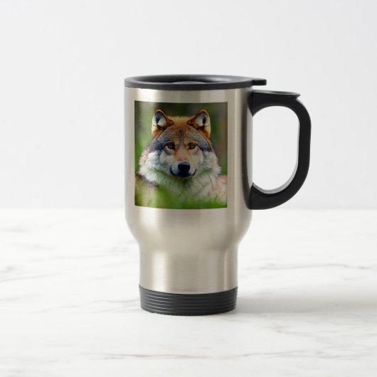Mug De Voyage Belle tête de loup Peinture (Droit)