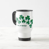 Mug De Voyage Bénédiction des Shamrocks verts chanceux Saint-Pat (Devant gauche)