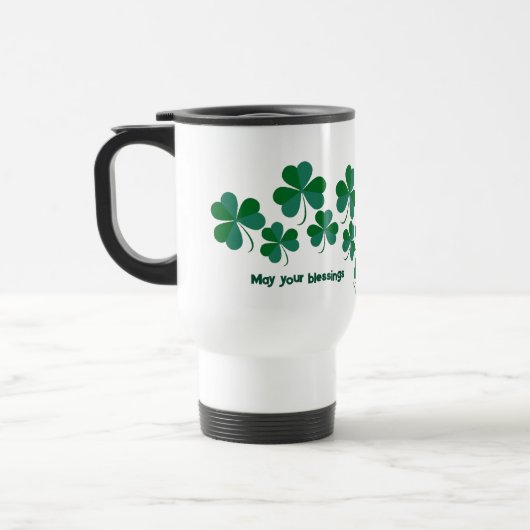 Mug De Voyage Bénédiction des Shamrocks verts chanceux Saint-Pat (Gauche)