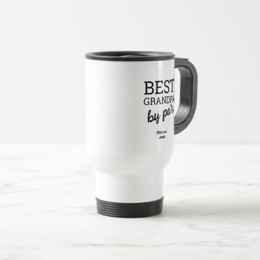 Mug De Voyage Best Grandpa by par Golf pun Black White Custom (Devant droit)
