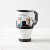 Mug De Voyage BFF Photo Collage Best Friends Script Modern Black (Devant droit)