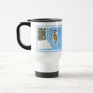 Mug De Voyage Bickadee sur la peinture d'alimentation - Oiseaux