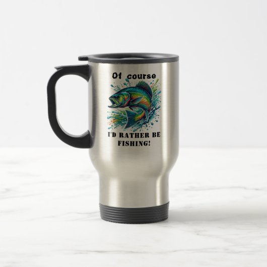 Mug De Voyage Bien sûr que je préfère pêcher (Gauche)