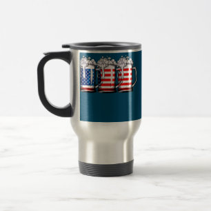 Mug De Voyage Bières Drapeau Américain 4 Juillet Hommes Femmes M