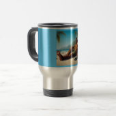 Mug De Voyage Bigfoot sur la plage (Devant gauche)