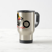 Mug De Voyage BIKER CHICK assise sur sa moto (Devant droit)