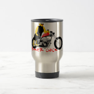 Mug De Voyage BIKER CHICK assise sur sa moto