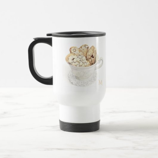 Mug de voyage BISCOTTI + Initiale (Gauche)