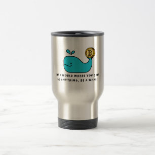 Mug De Voyage Bitcoin Baleine drôle Crypto Investisseur Dessin d