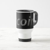 Mug De Voyage Bitcoin logo wordart graphiques (Devant droit)